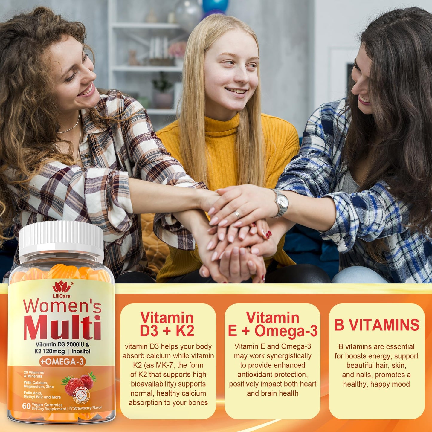 LILICARE Womens Multivitamin Gummy, 60 Gummies