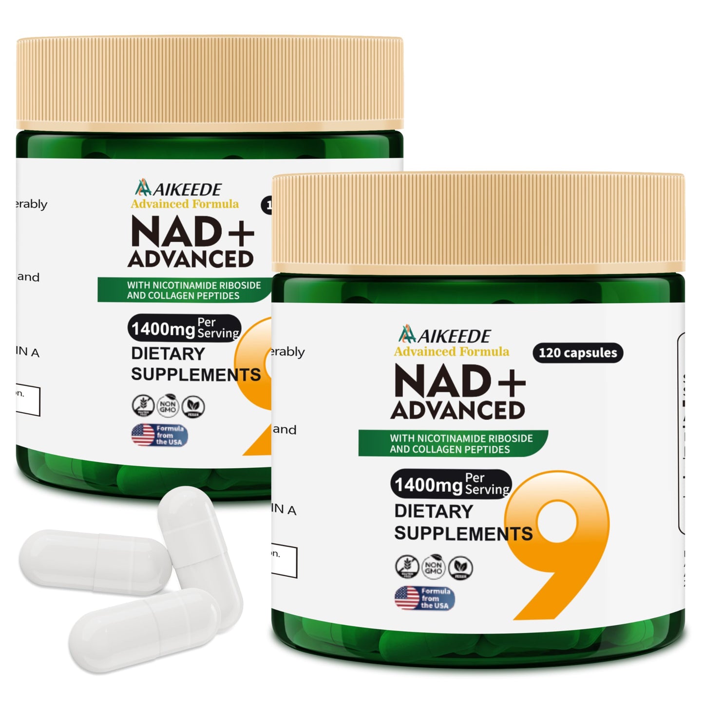 AIKEEDE NAD+ Liposomal with Resveratrol Capsules, 120 Count