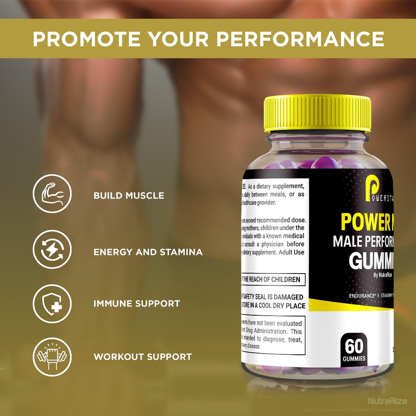 NutraRize PowerStex Power ME Gummies, 60 Gummies
