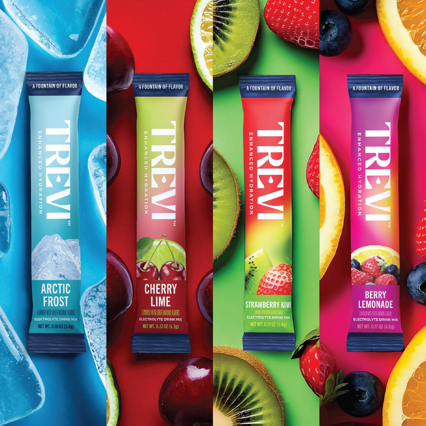 TREVI Electrolytes Powder Packets Sugar Free Hydration Favorites 28 Count