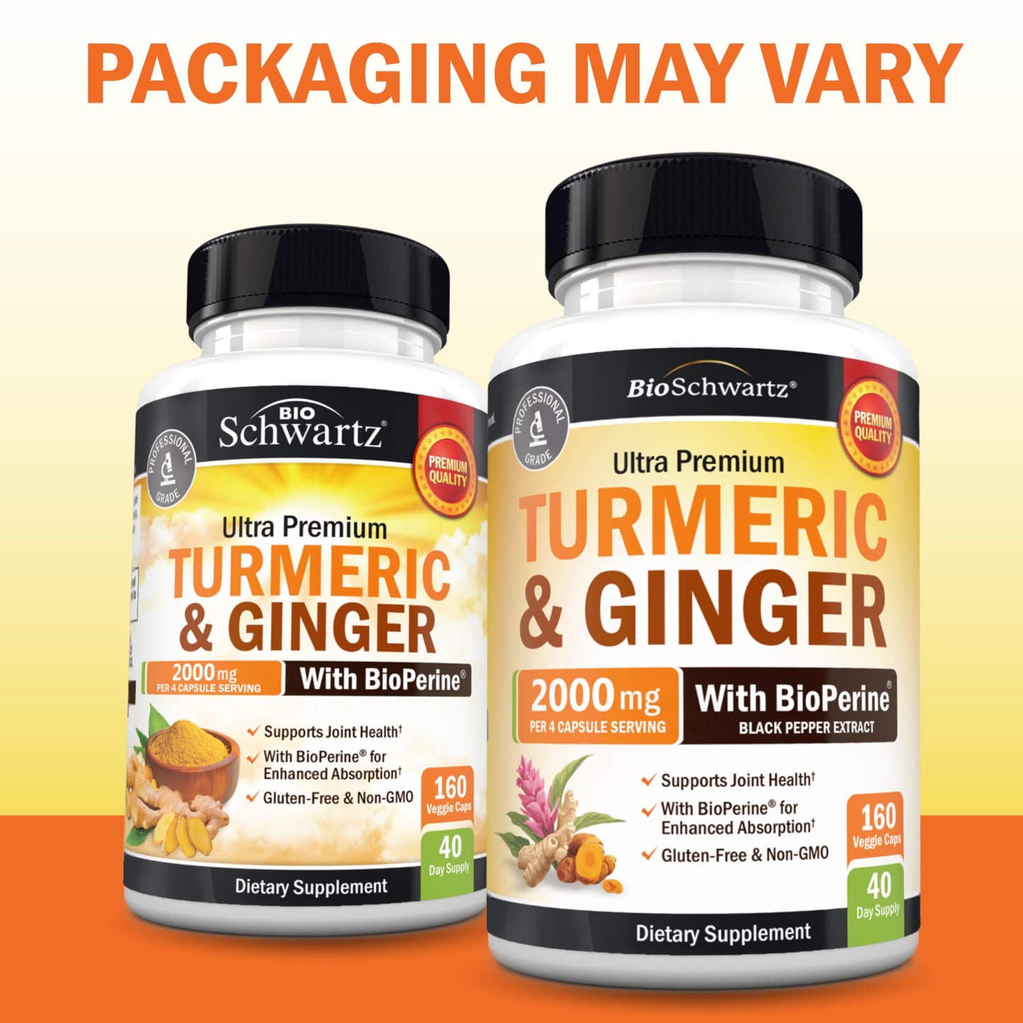 BioSchwartz Turmeric and Ginger Supplement with BioPerine Capsules, 160 Count