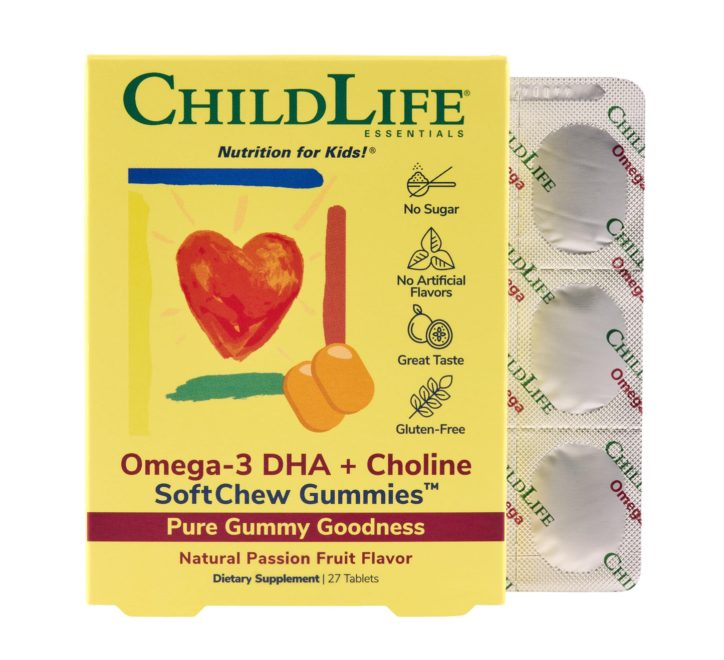 CHILDLIFE ESSENTIALS Omega-3 DHA + Choline Softgel 27 Softgels