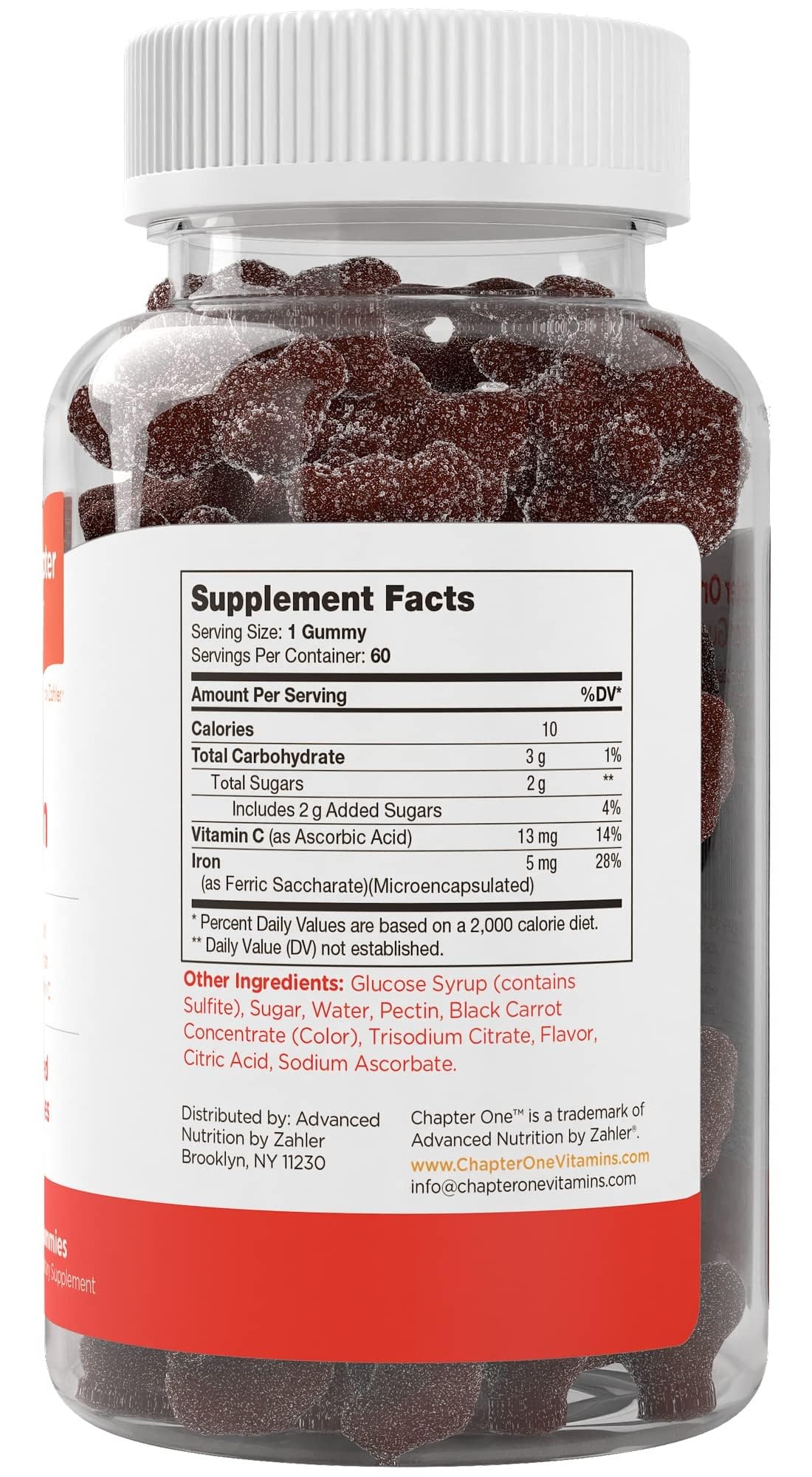 Zahler Iron Gummies with Vitamin C Gummy 60 Count
