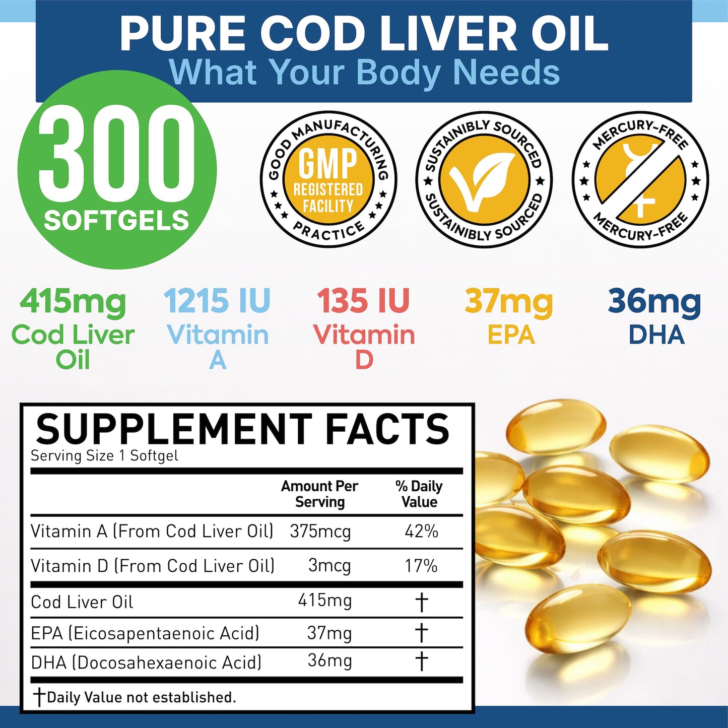Dr. Martin's Nutrition Cod Liver Oil Softgels 300