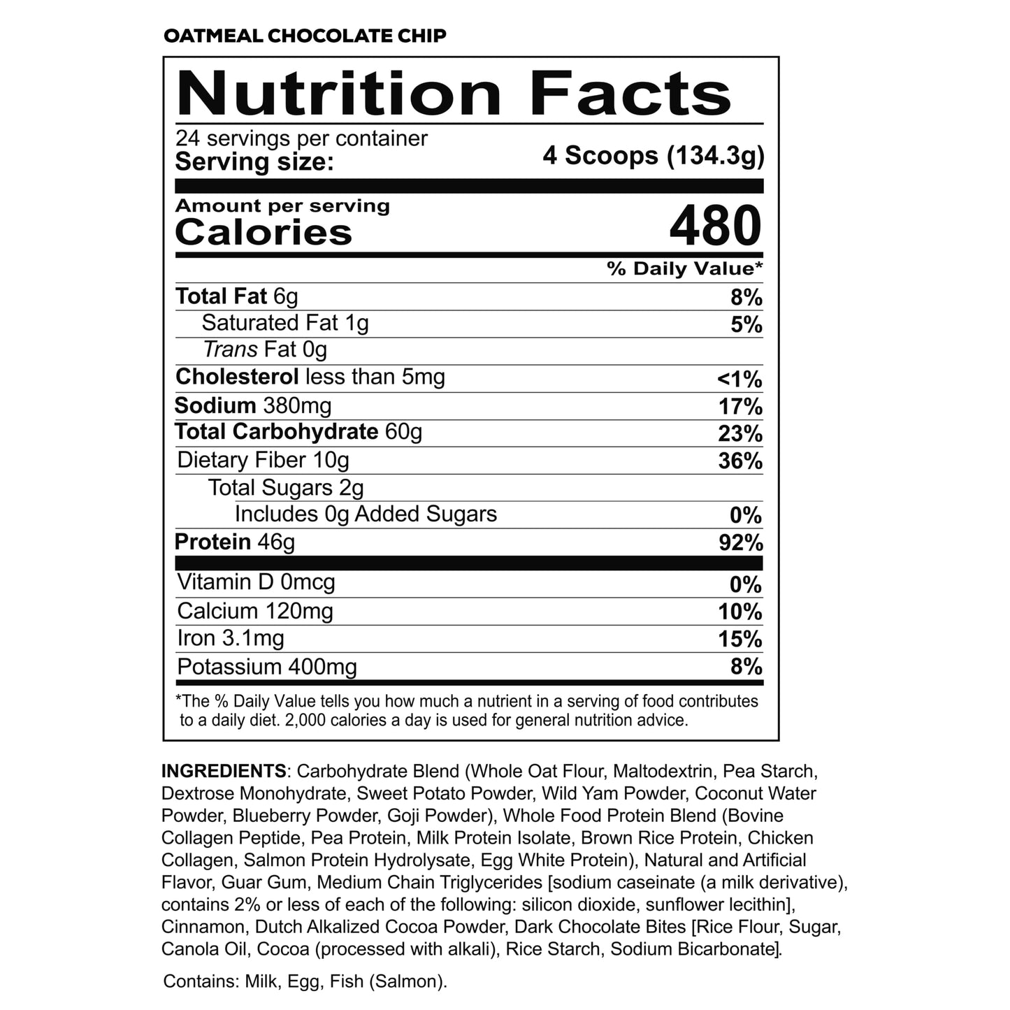 REDCON1 MRE Whole Food Protein Powder - Oatmeal Chocolate Chip, 114.5 oz