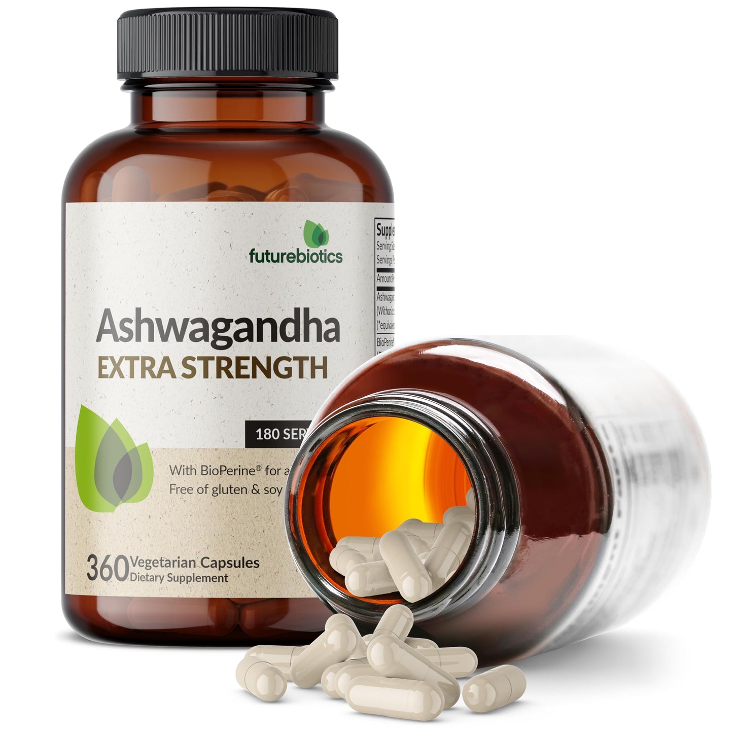 Futurebiotics Ashwagandha Extra Strength Stress & Mood Support Capsules, 360 Capsules