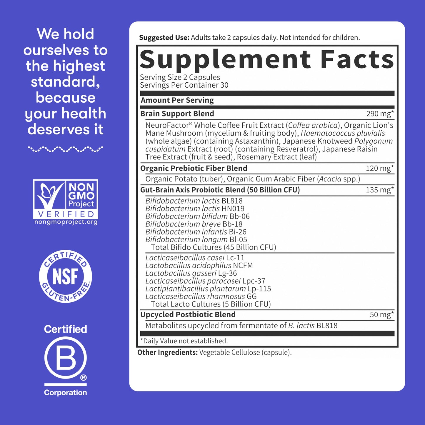 Garden of Life Dr. Formulated Gut Brain Axis Probiotic, 60 Capsules