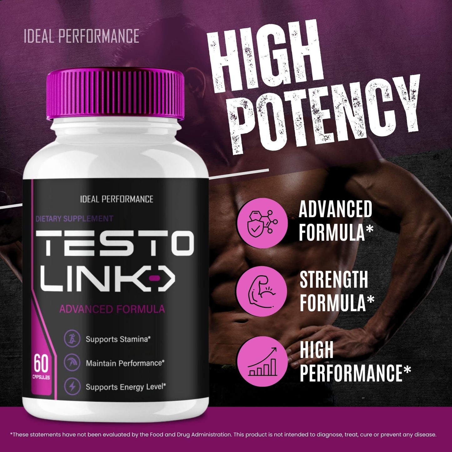 IDEAL PERFORMANCE Testo Link Capsules, 120 Count