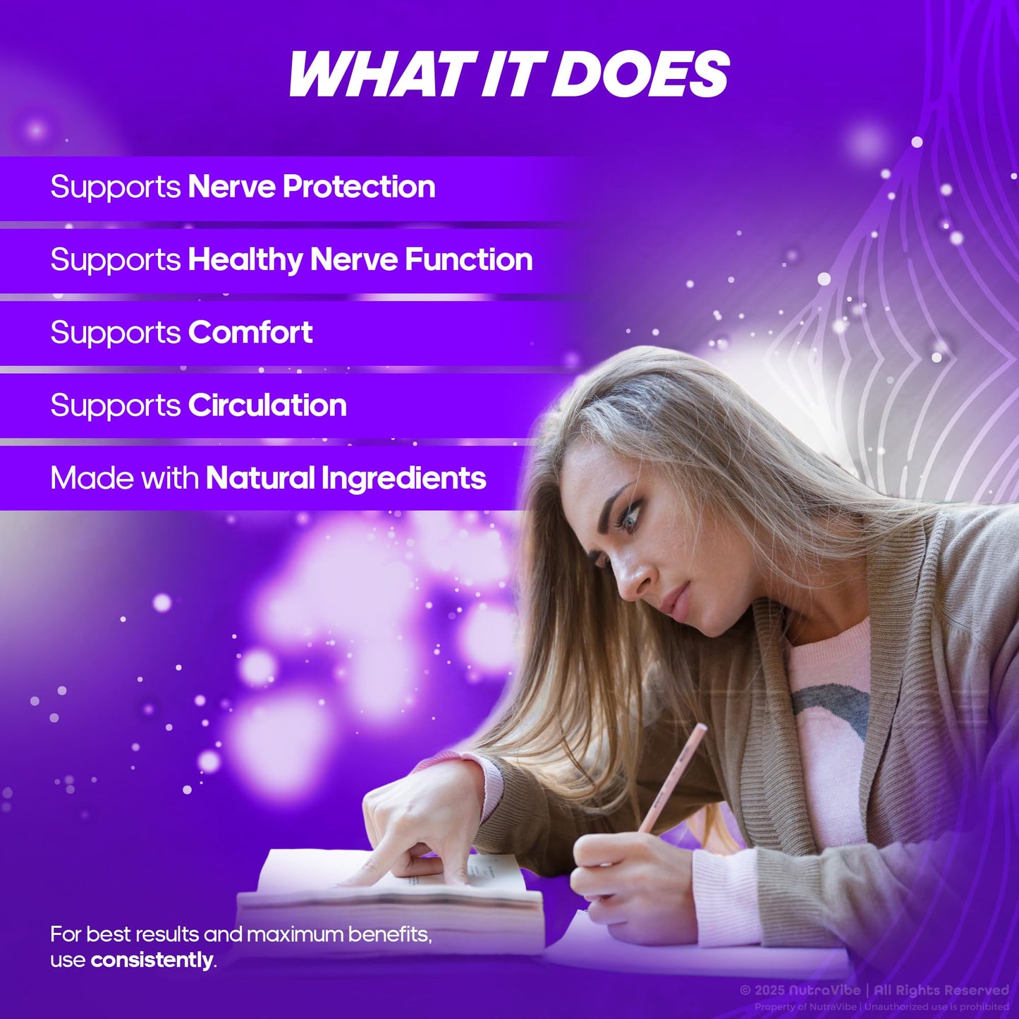 NutraVibe NervoLyn Advanced Nerve Support Supplement 60 Capsules