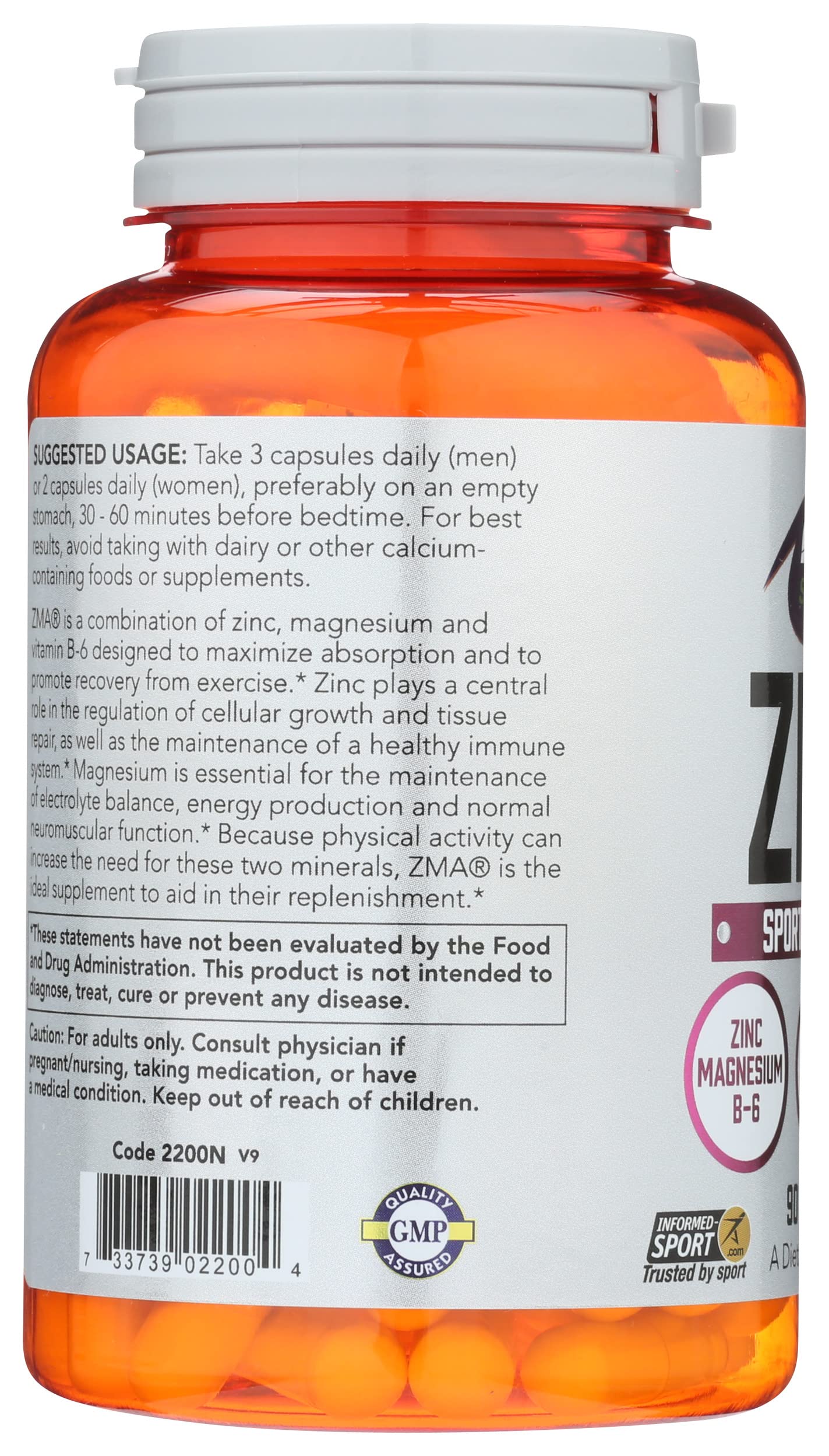 NOW Foods ZMA 800 Mg Capsules 90 Count