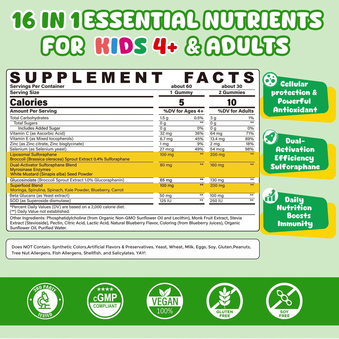 NEVISS Liposomal Sulforaphane Gummies from Broccoli Sprouts 60 Gummies