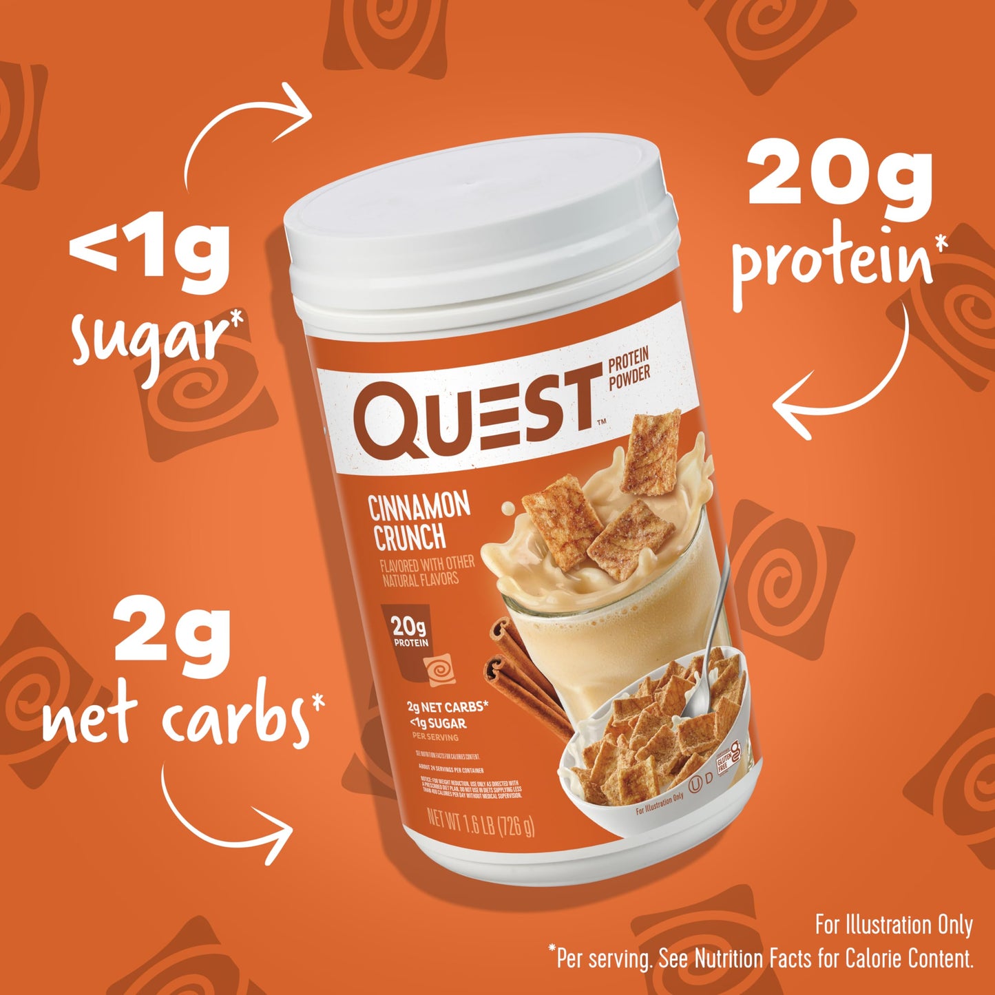 Quest Cinnamon Crunch Protein Powder, 25.6 oz