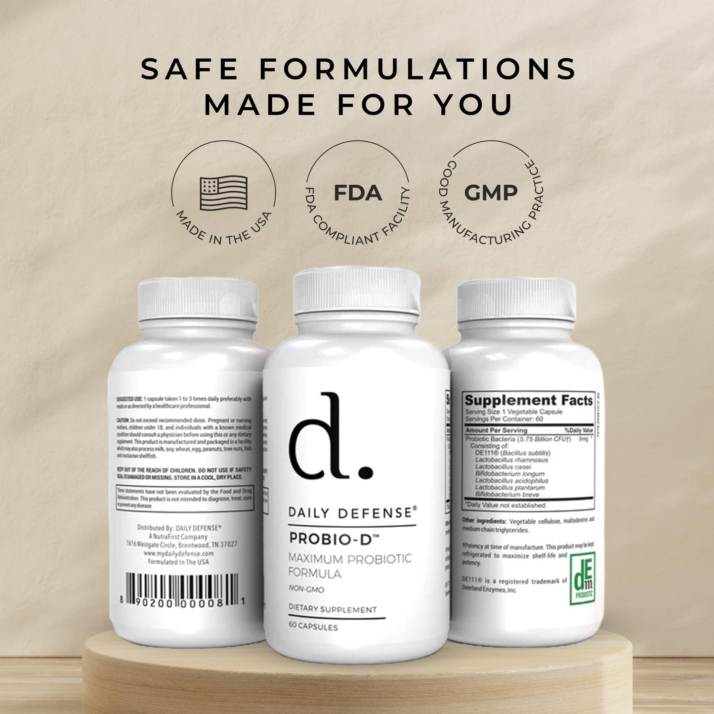 Daily Defense Probiotic Immune Support Supplement Capsule 60