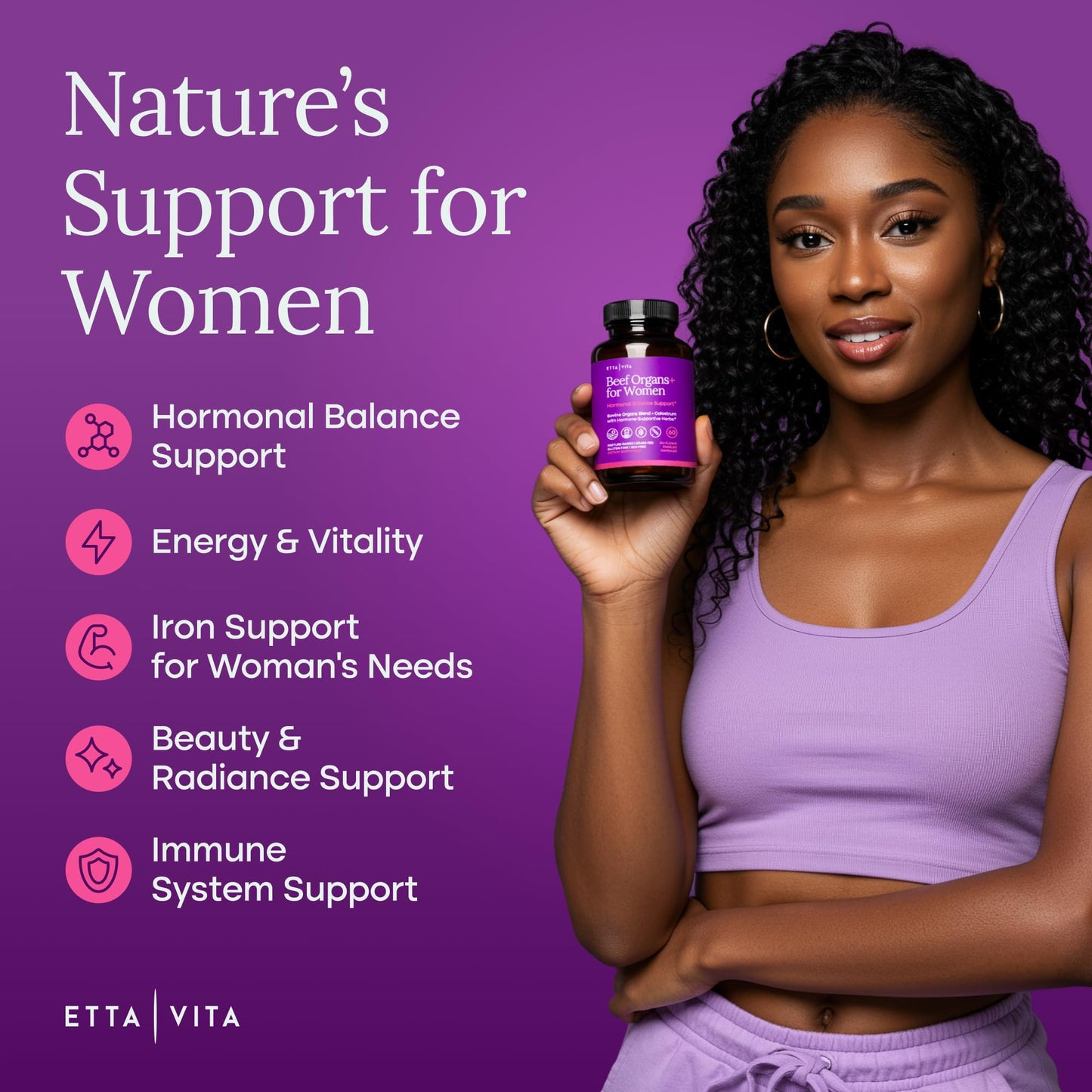 Etta Vita Primal Beef Organ Supplement for Women 60 Capsules