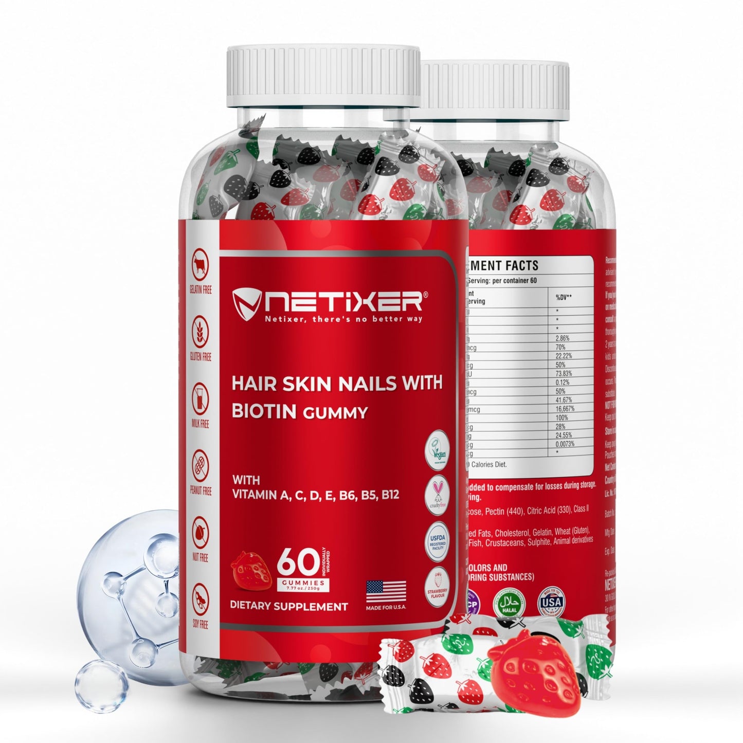 nETiXER Biotin Gummies 60 Count
