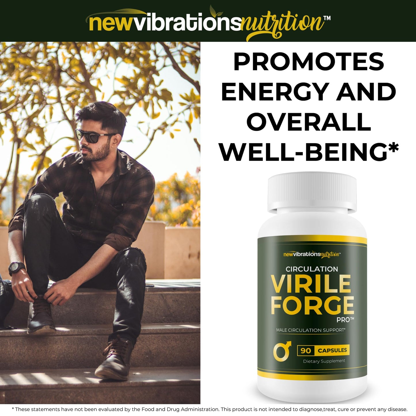 New Vibrations Nutrition Circulation Virile Forge Pro Capsule, 90 Count