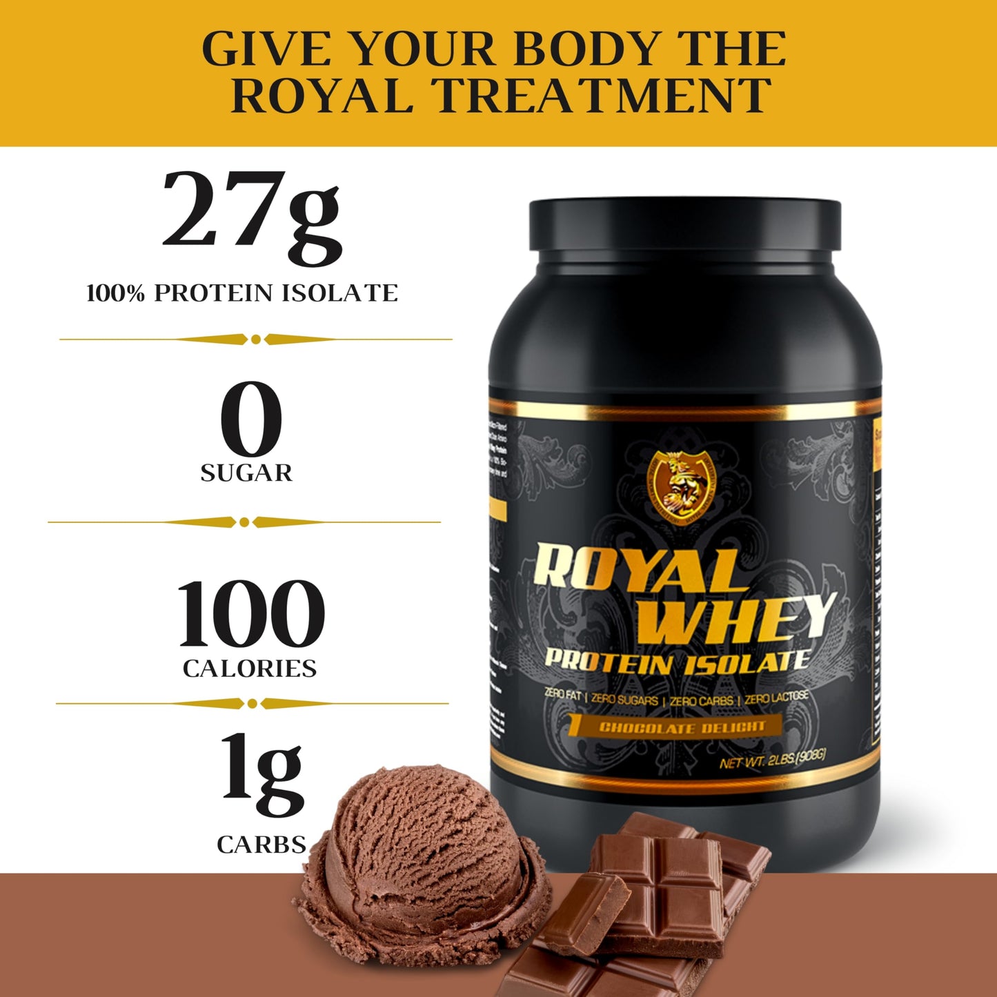 Royal Sports Nutrition RSN Royal 100% Isolate Protein Powder, 32