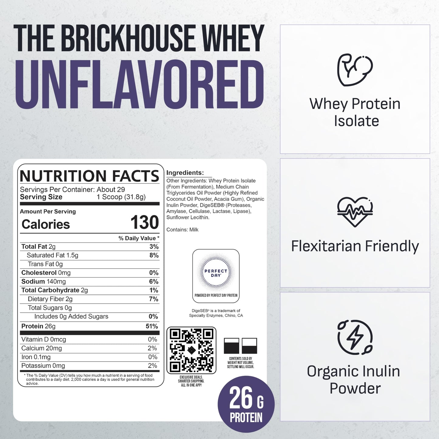BRICKHOUSE NUTRITION Whey Protein Isolate Powder 34