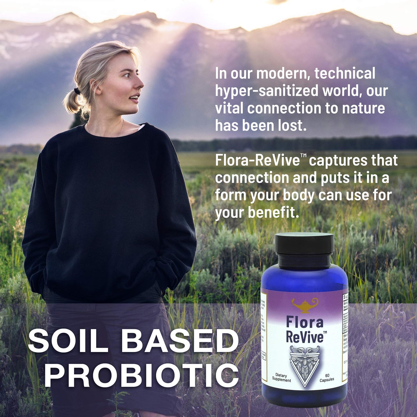 RnA ReSet Flora Revive Soil-Based Daily Probiotic with Prebiotics & Humic-Fulvic Blend, 10 Billion CFU, Capsule, 60 Capsules