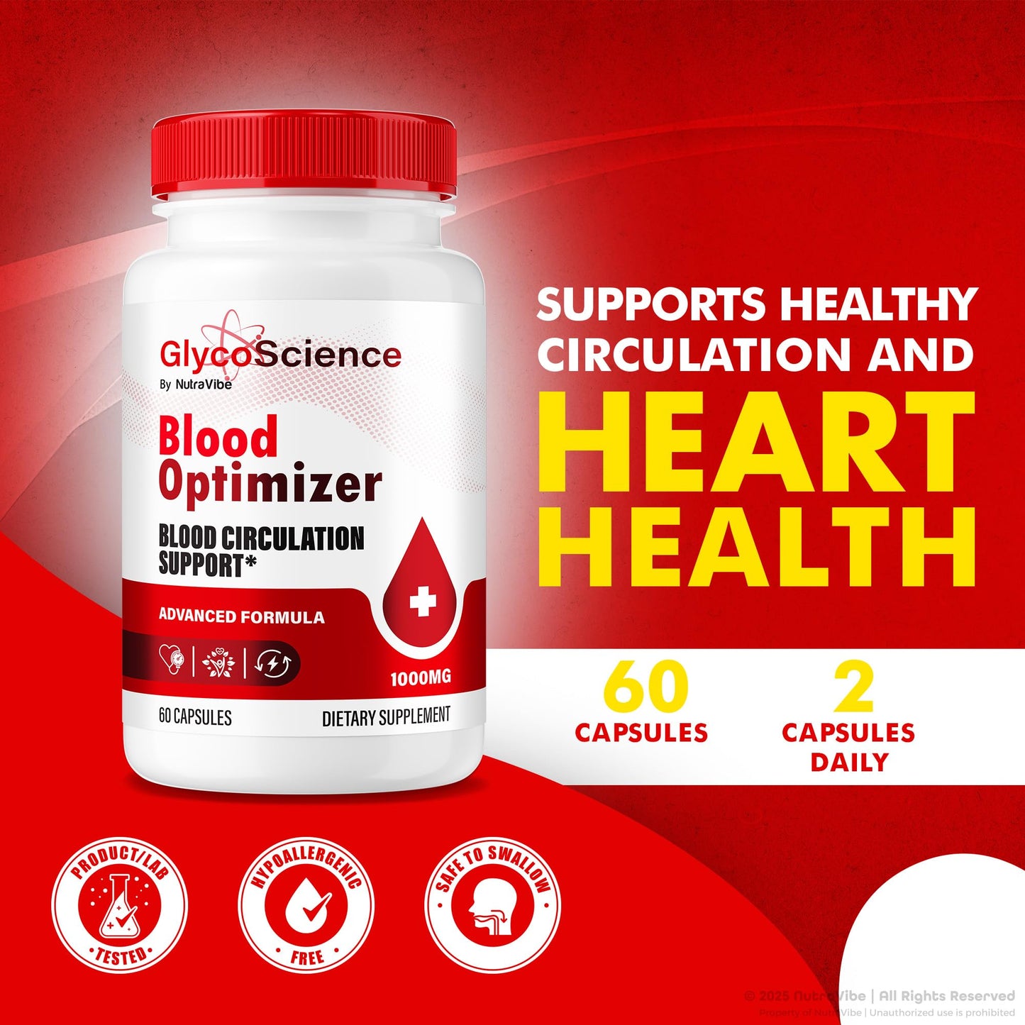 NutraVibe GlycoScience Blood Optimizer Formula, 300 Capsules