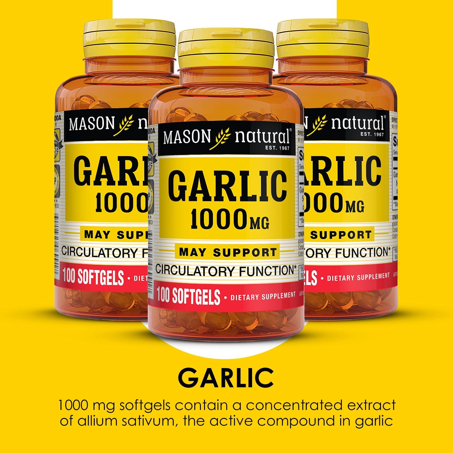 Mason Natural Garlic Oil Softgels 300