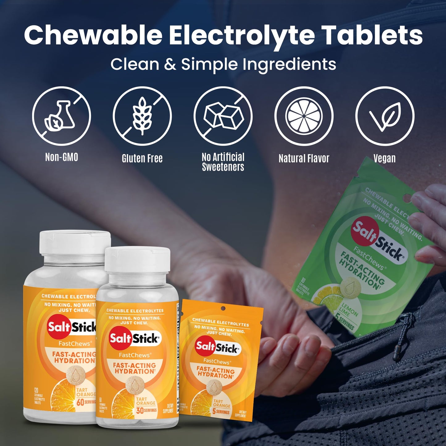 SaltStick Electrolyte FastChews Chewable 120 Tablets