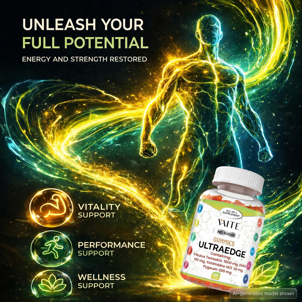 VAITE UltraEdge Herbal Complex Gummies 60 Gummies