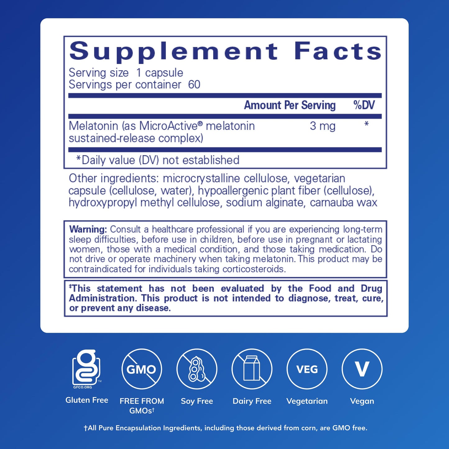 Pure Encapsulations Melatonin-SR Extended Release Melatonin Capsule, 60 Capsules