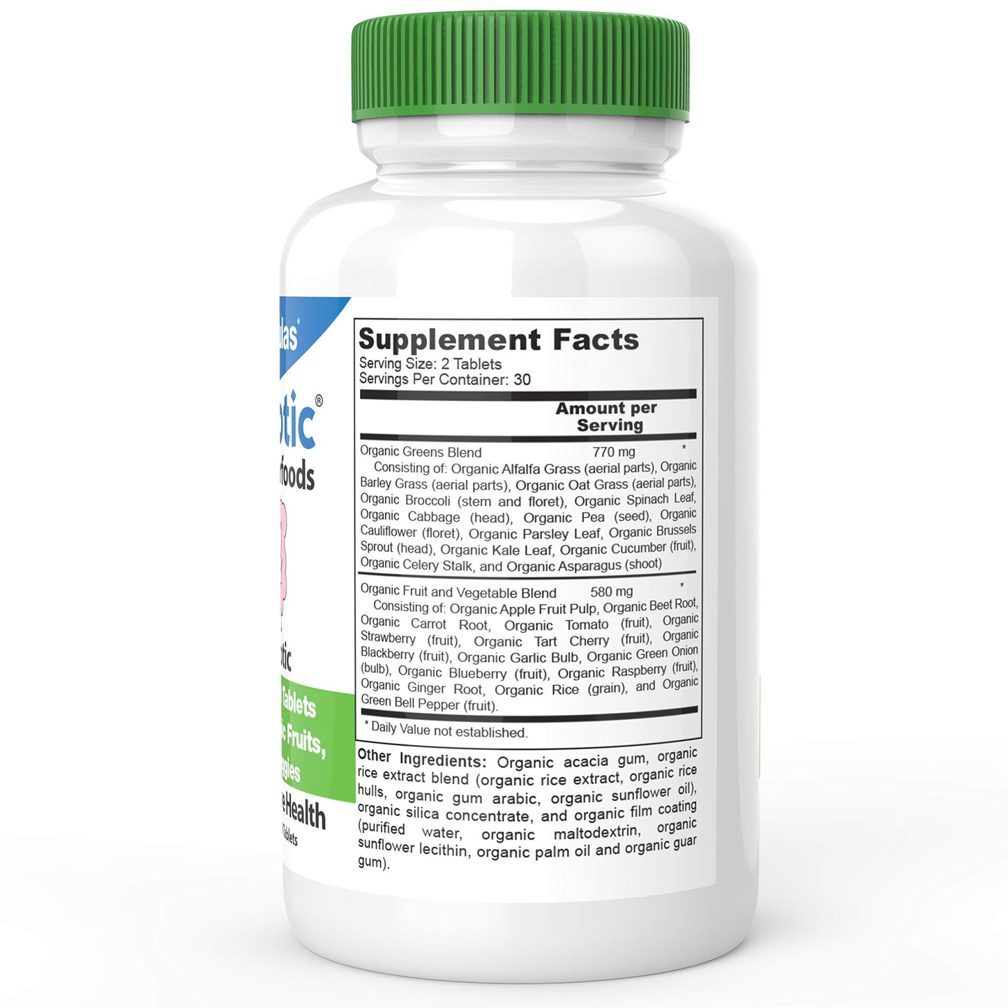 DrFormulas Organic Prebiotic Fiber for Constipation Relief Nexabiotic Superfood Probiotic Digestive Health 60 Tablets