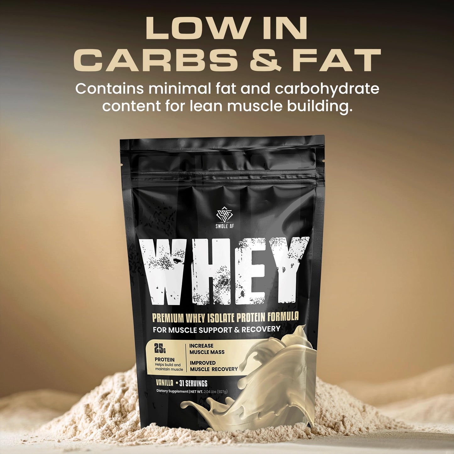 Swole AF Whey Isolate Protein Formula Powder Vanilla 32.64 oz