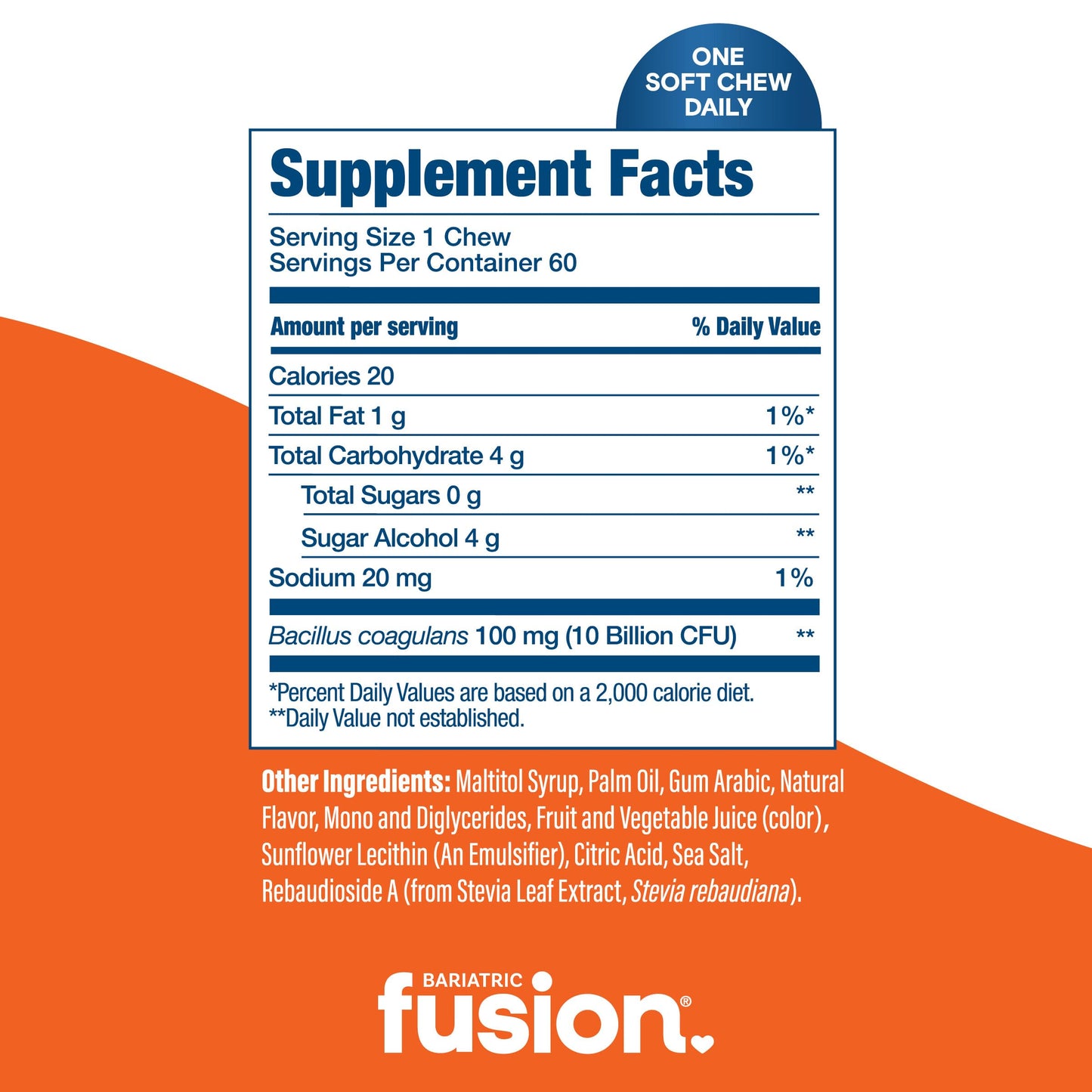 Bariatric Fusion Bariatric Probiotic Soft Chews 60 Count