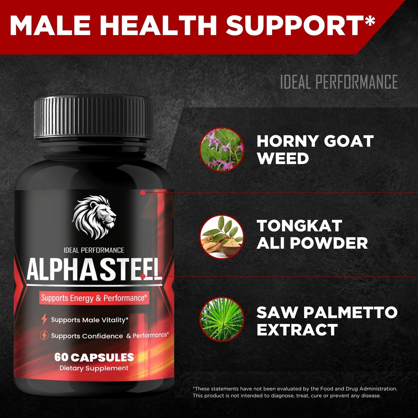 IDEAL PERFORMANCE AlphaSteel Capsules 120 Count