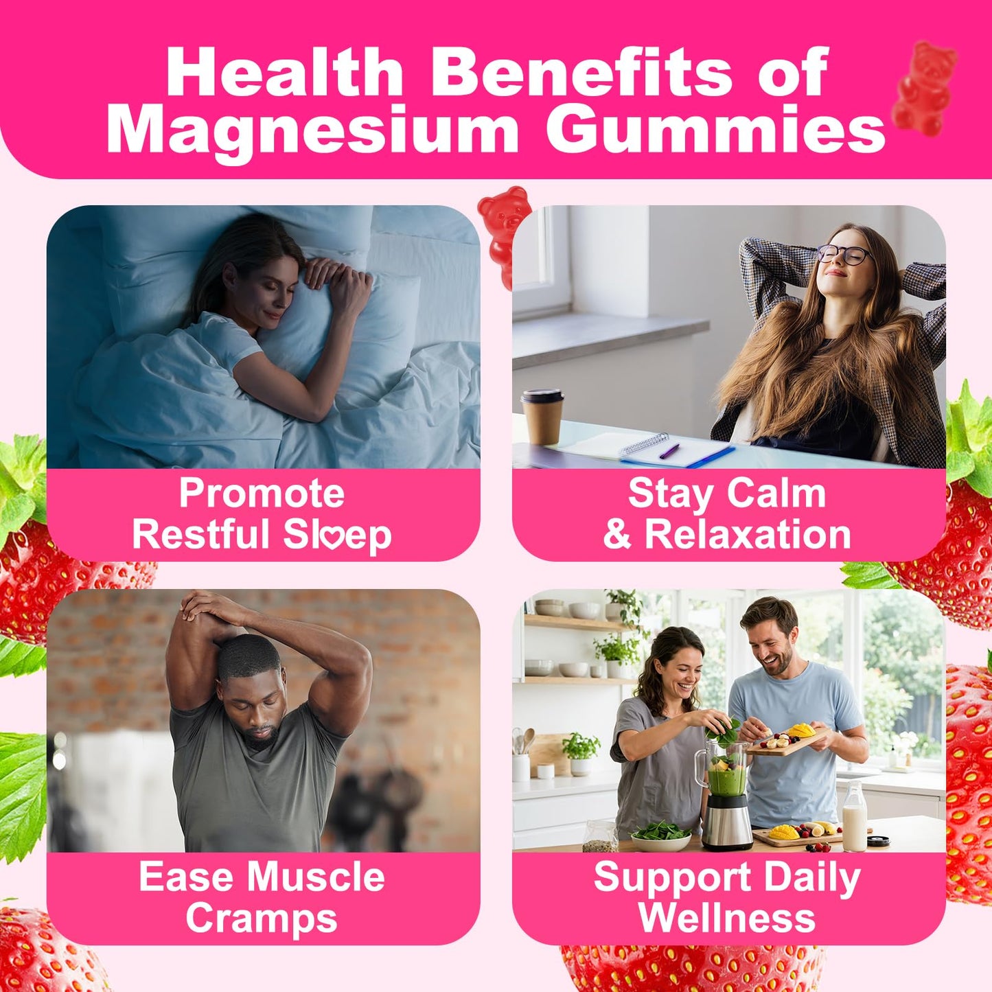 GlaGmrry Magnesium Gummies 90 Count