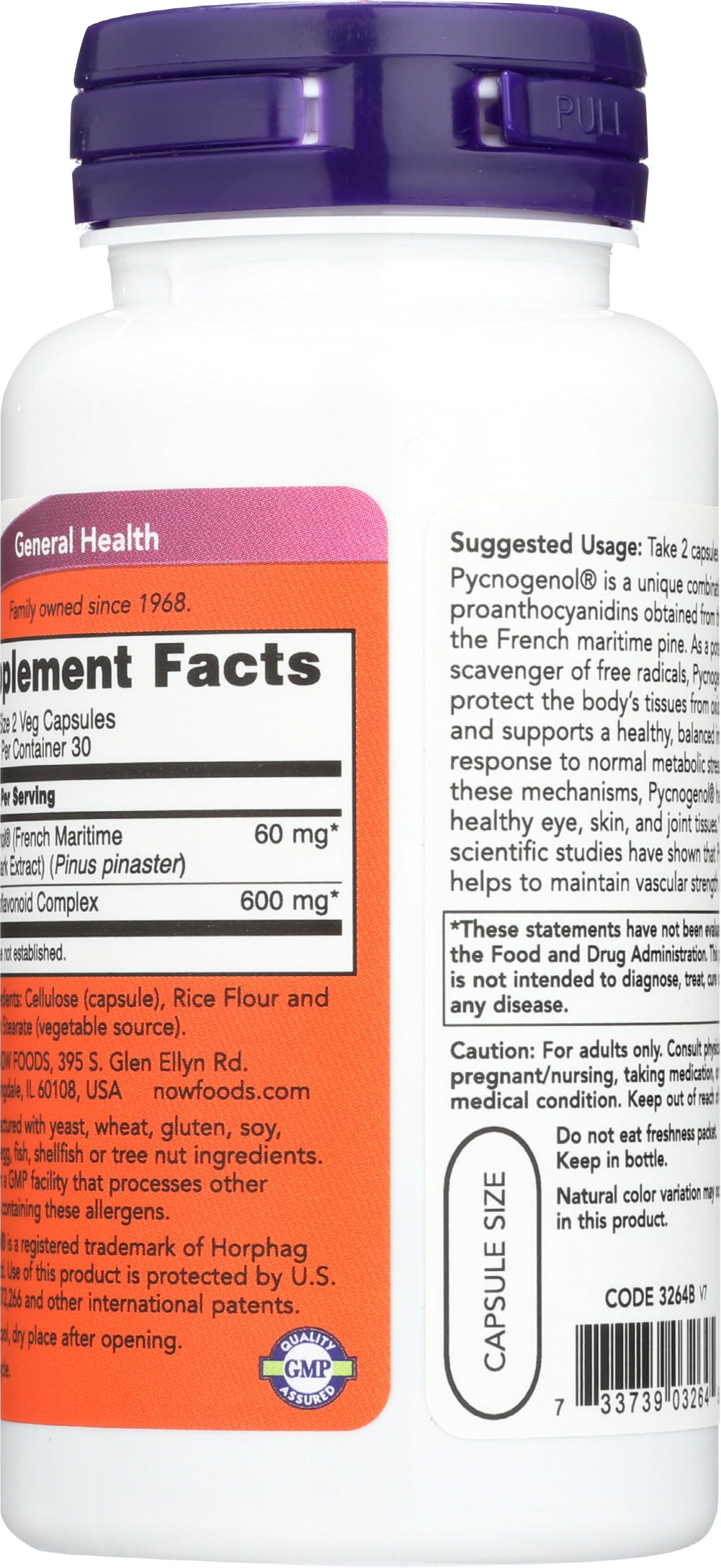 NOW Foods Pycnogenol 30mg Capsule, 60 Capsules