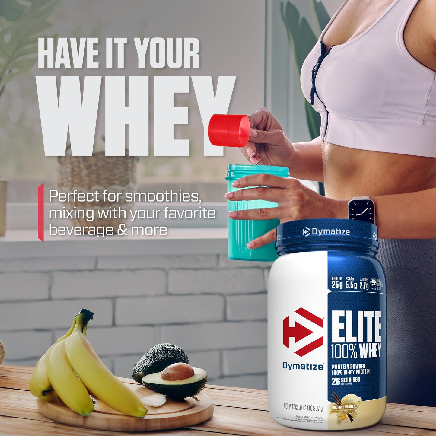 Dymatize Elite 100% Whey Protein Powder, 32 Oz