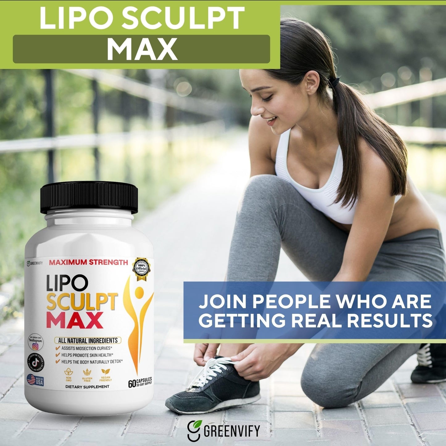 GREENVIFY Lipo Sculpt Max Maximum Strength Dietary Supplement 60 Capsules