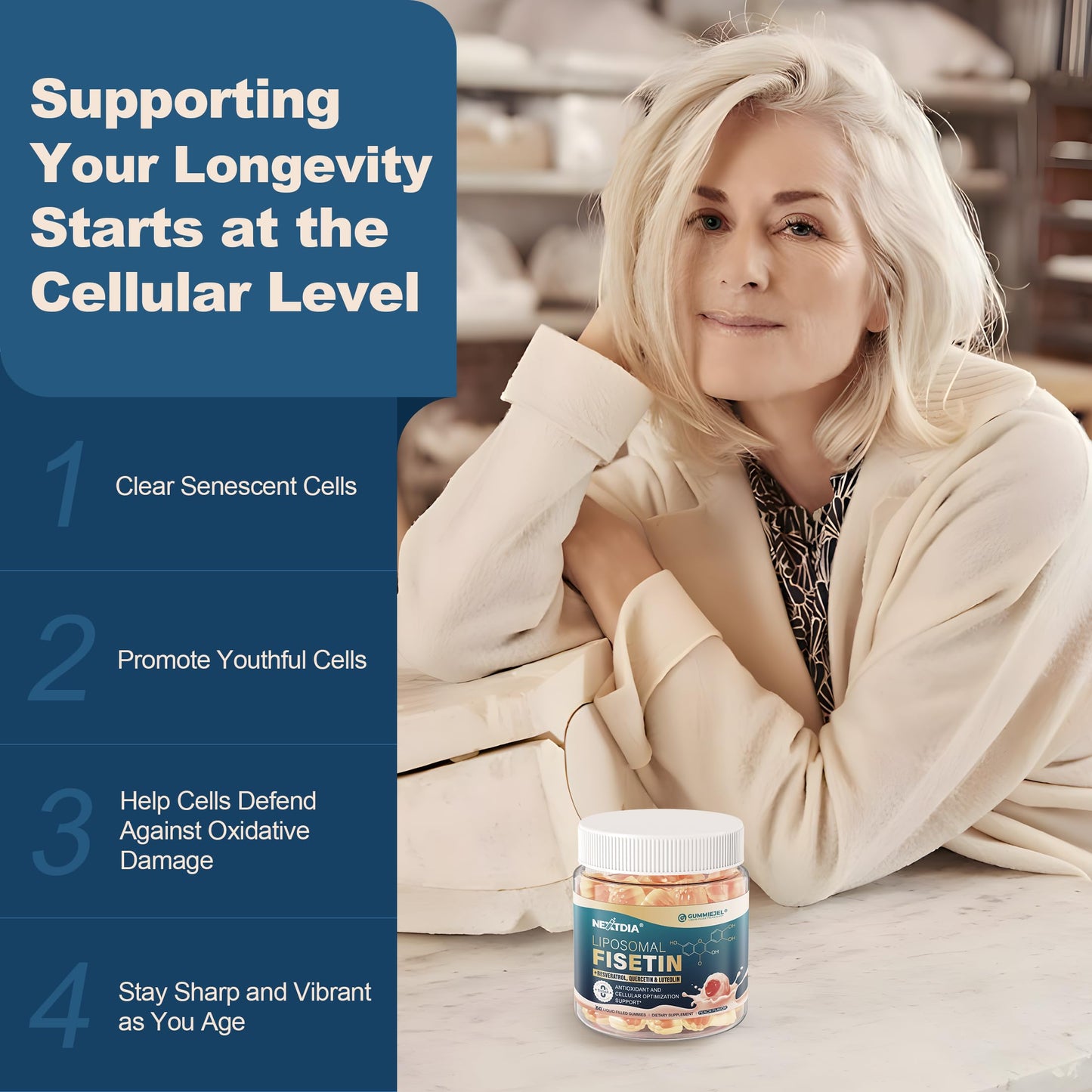 Nextdia Liposomal Fisetin Complex Gummies, 120 Gummies