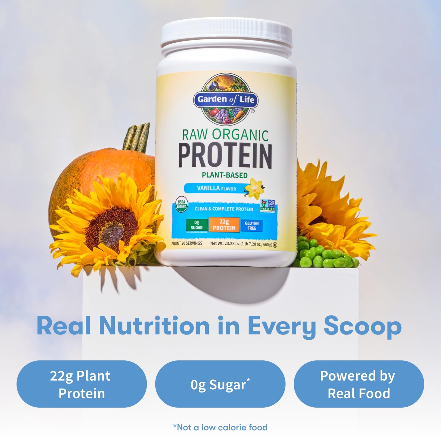 Garden of Life Protein Powder, Vanilla, 21.86 oz