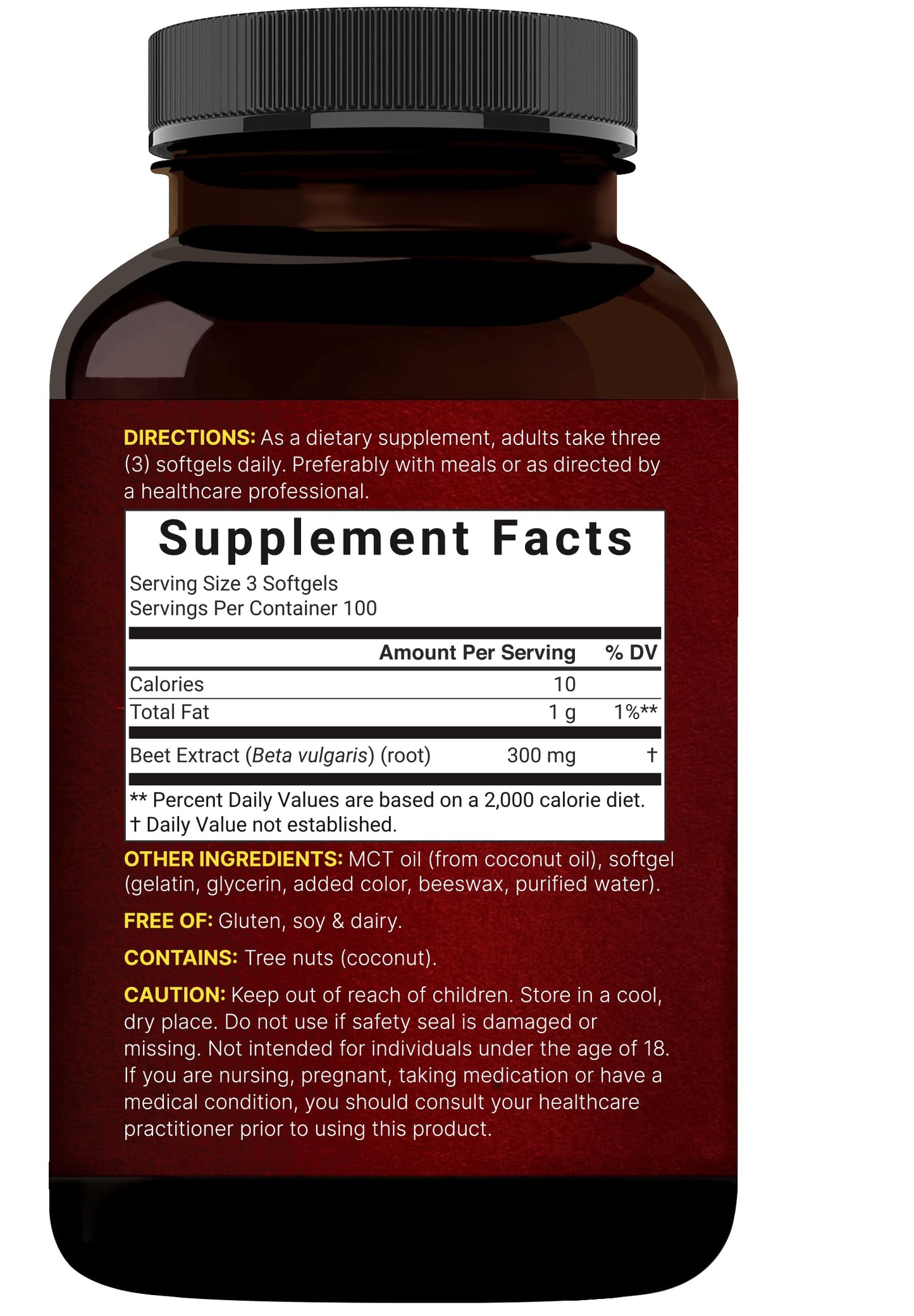 NatureBell Beet Root Extract Softgels 300 Count