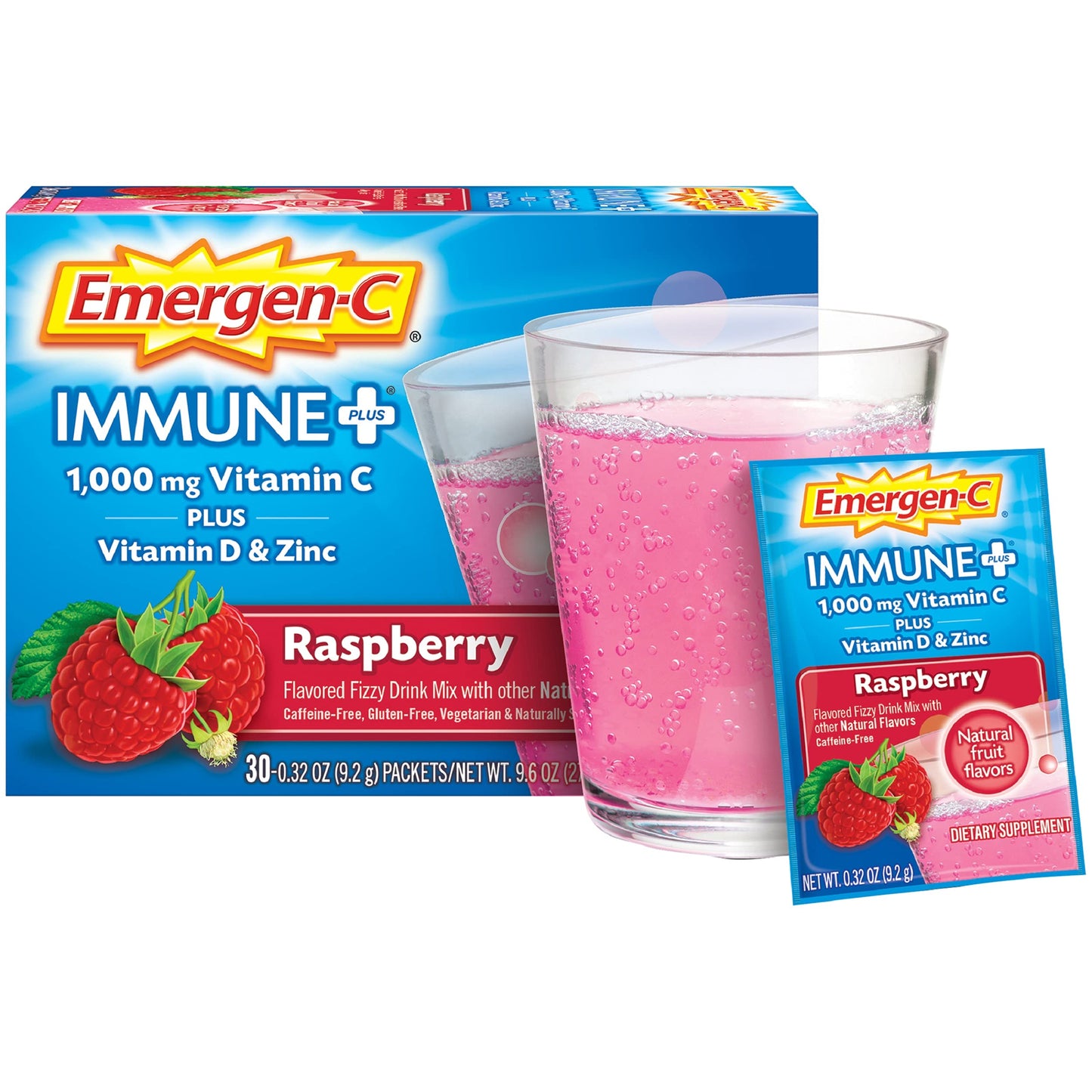 Emergen-C Immune+ 1000mg Vitamin C Powder, 30 Count