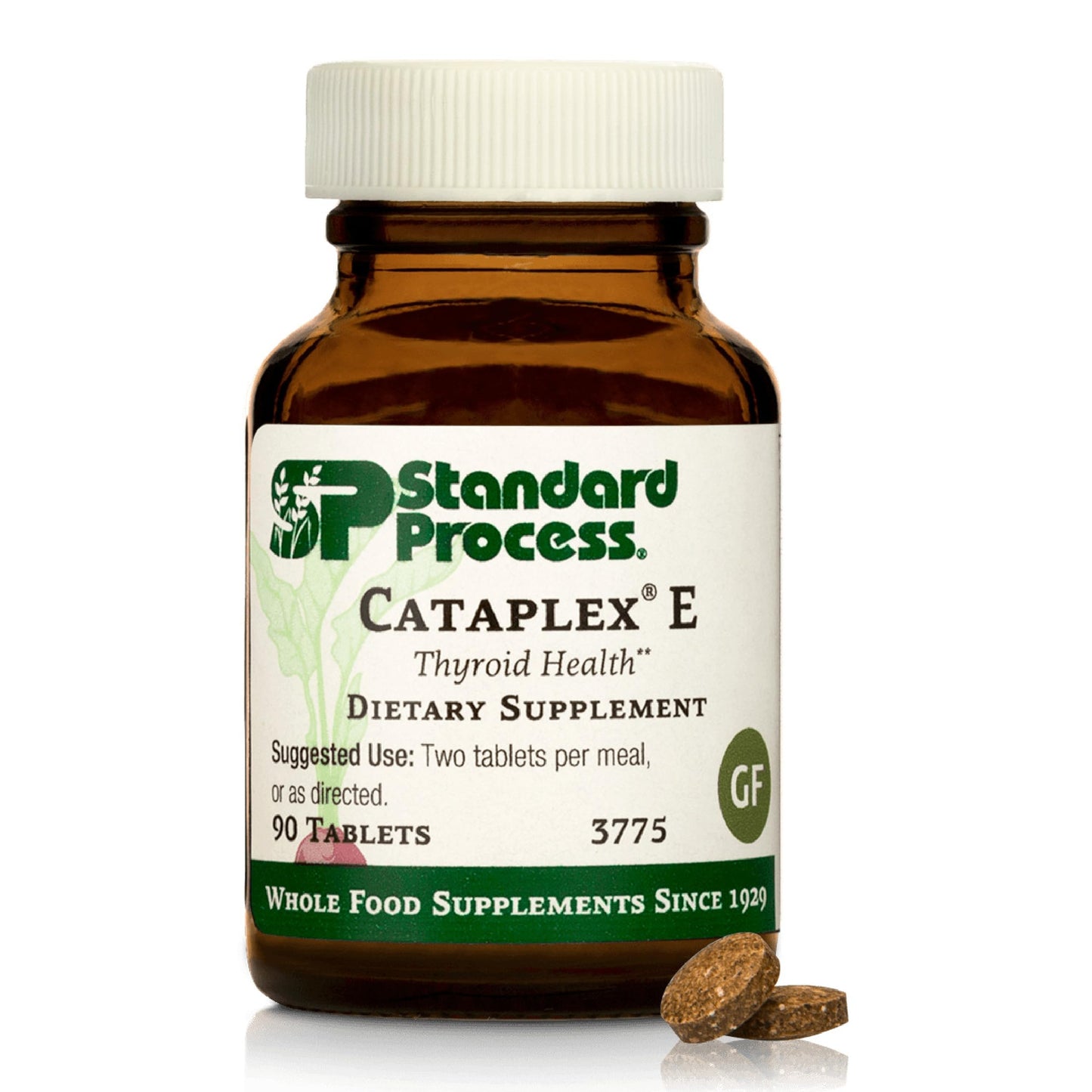 Standard Process Cataplex E Tablet - Thyroid Health Support with Antioxidant Vitamin E & Selenium - Endocrine Gland Health Support - Gluten-Free, Non-Dairy & Non-Soy, 90 Tablets
