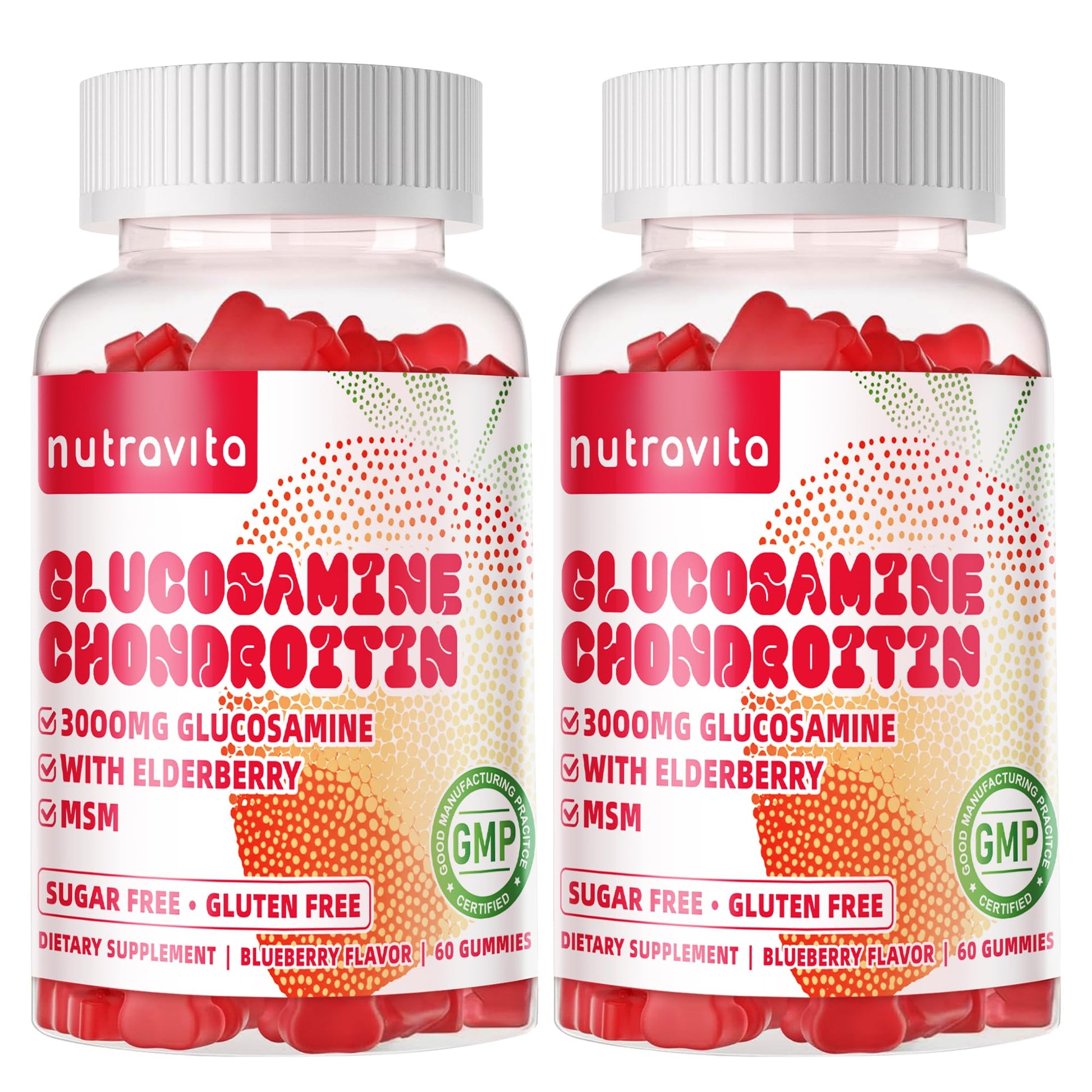 Nutravita Glucosamine Chondroitin Gummies with MSM & Elderberry Extra Strength, 120 Chews