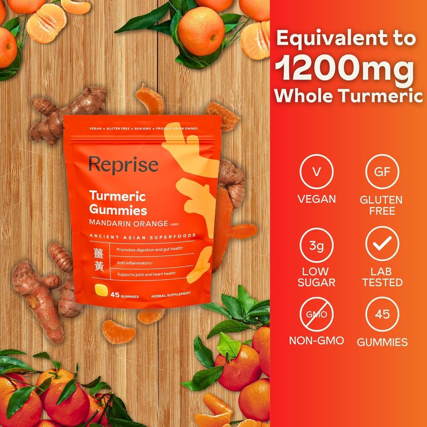 Reprise Turmeric Gummies 135 Count