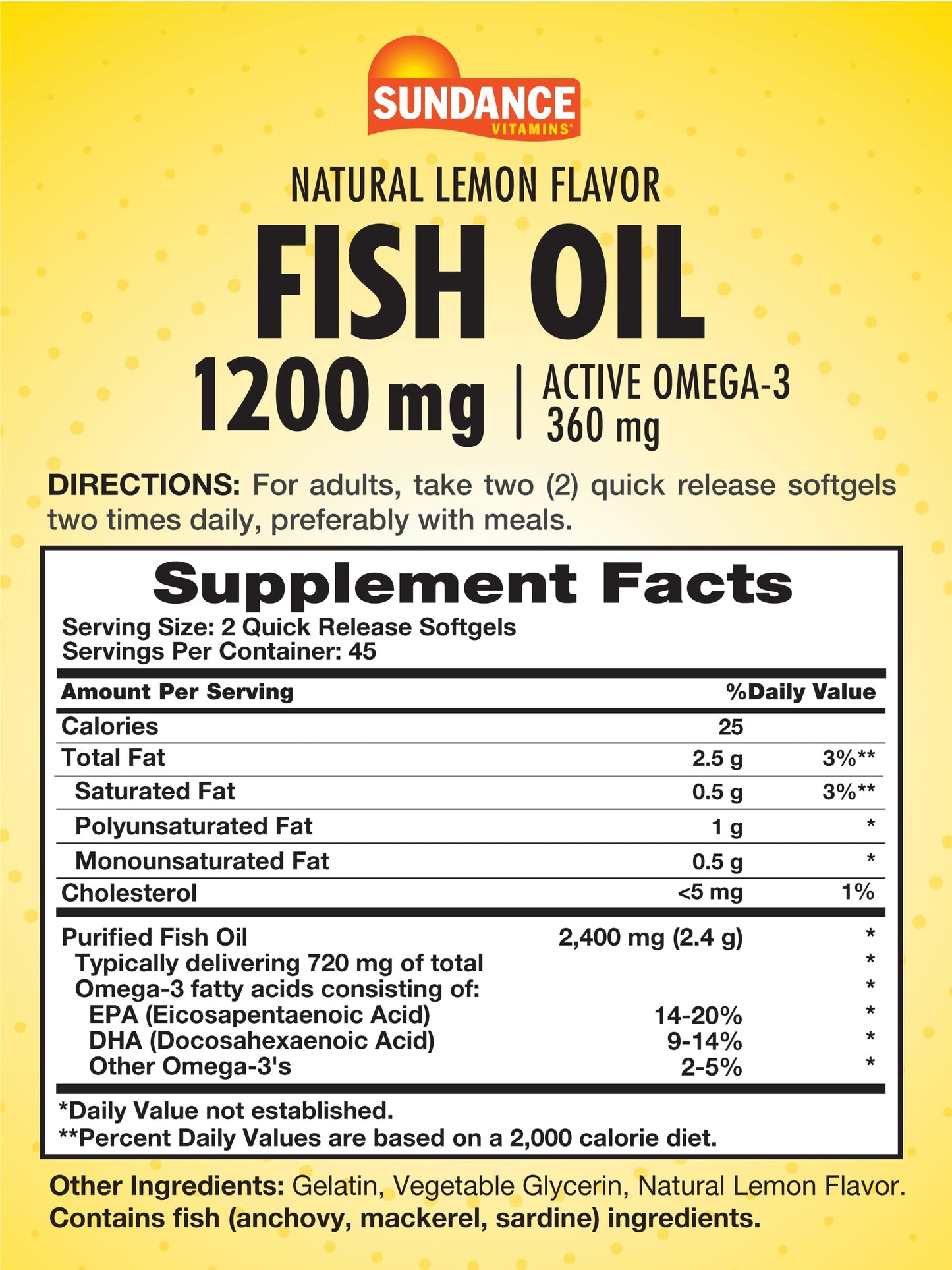 Sundance Fish Oil Softgel 90 Count