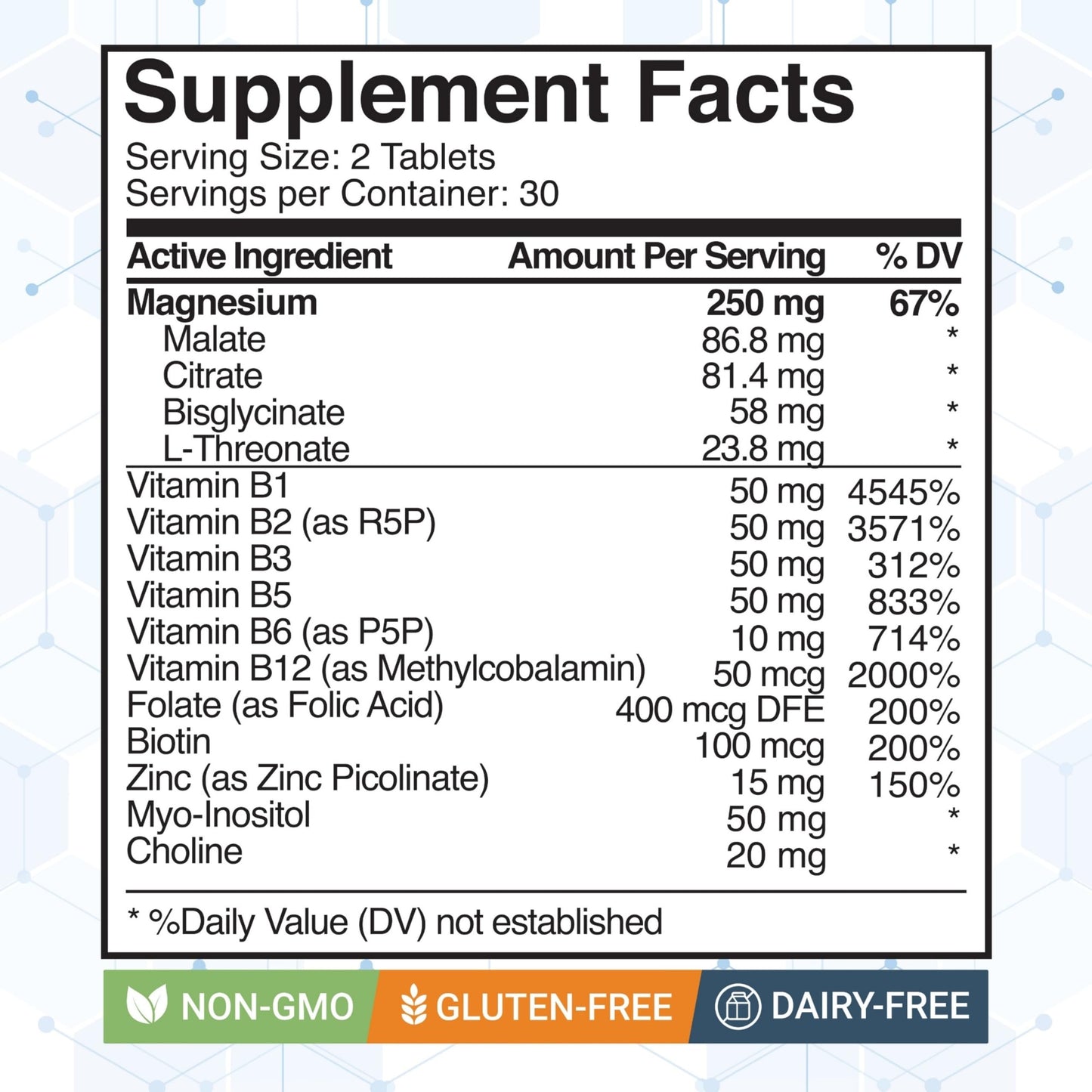 STORM VITALS Magnesium + B-Complex with Choline & Zinc Time Release Tablets, 120 Count