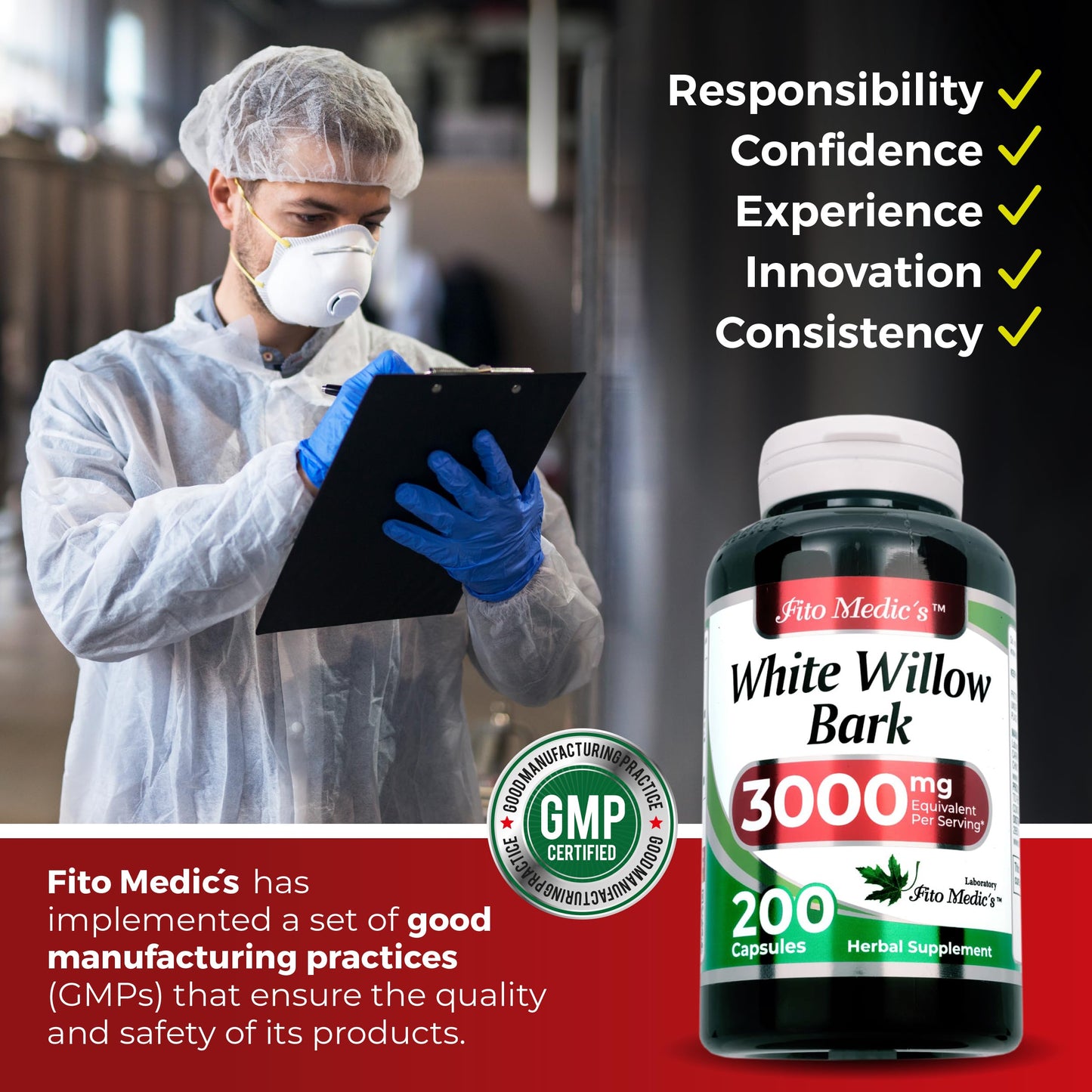 FITO MEDIC'S Lab White Willow Bark Supplement White Willow Extract Capsule 1