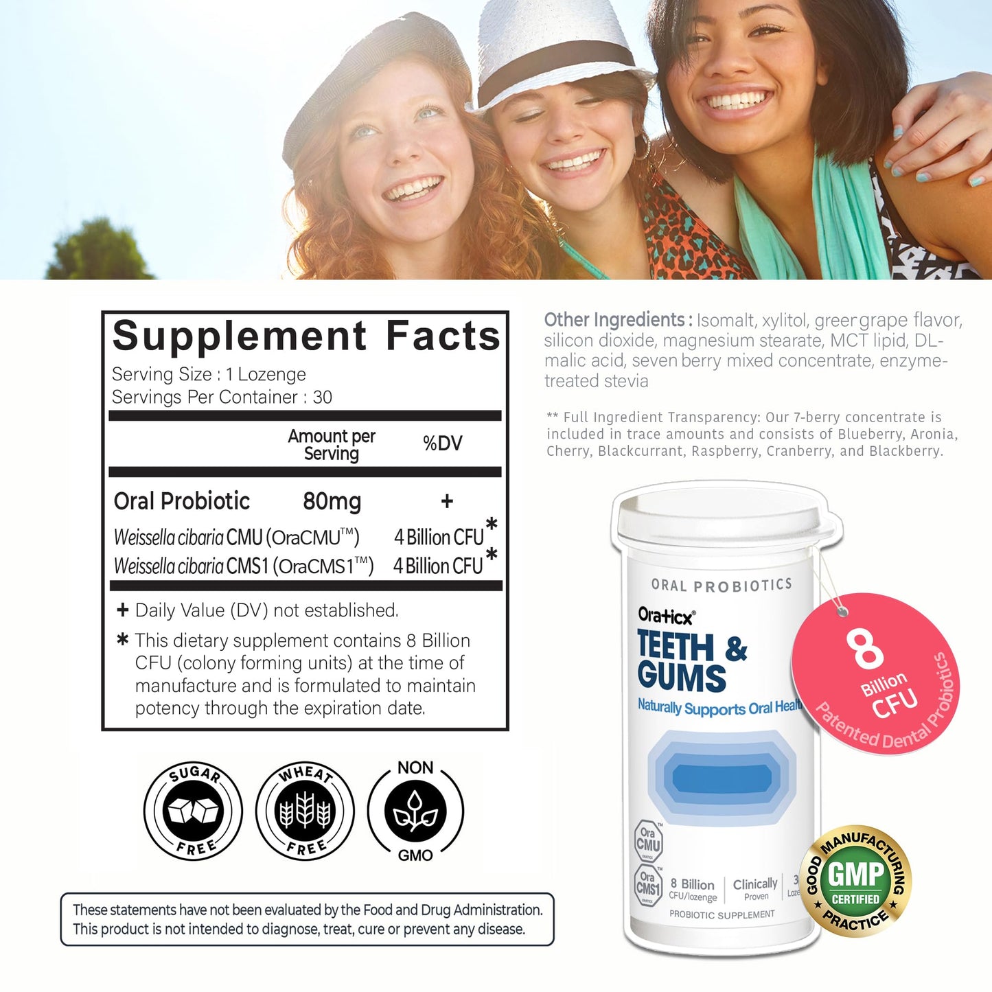OraTicx Teeth & Gums Oral Probiotics Lozenges, 60 Count