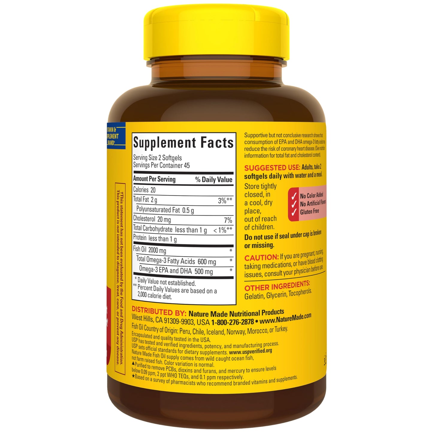 Nature Made Fish Oil Omega-3 Softgels, 90 Count
