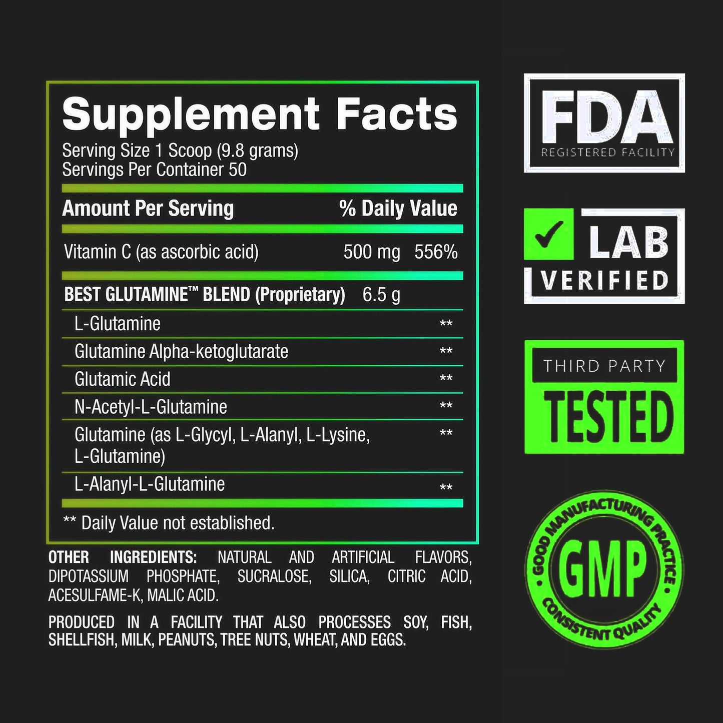 BPI Sports L-Glutamine Powder, 14.1 oz, Gut Health, Muscle Recovery & Immune Support
