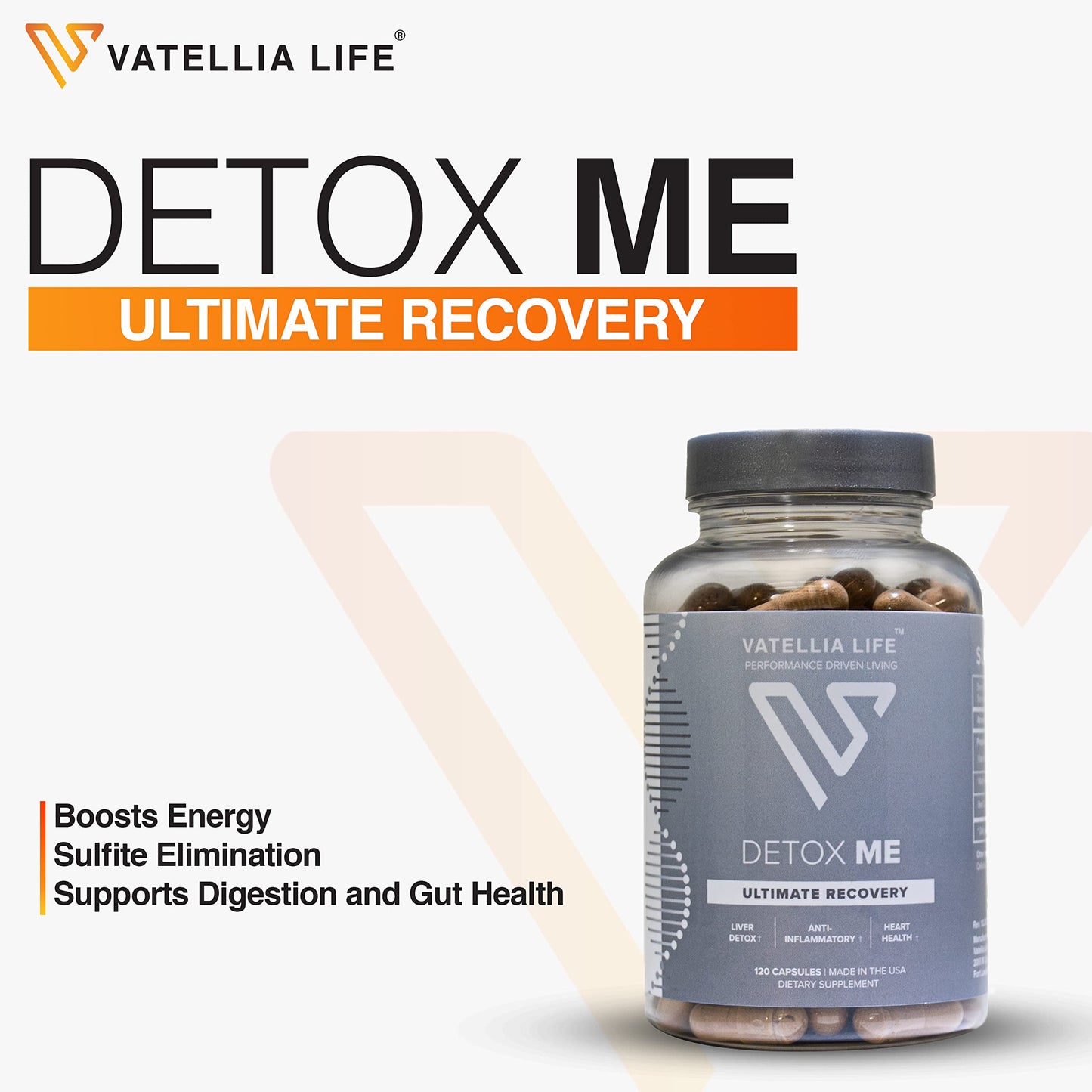 Vatellia Life Detox Me Vitamin K2 (MK-4), Plus B12, Folate Capsules 120